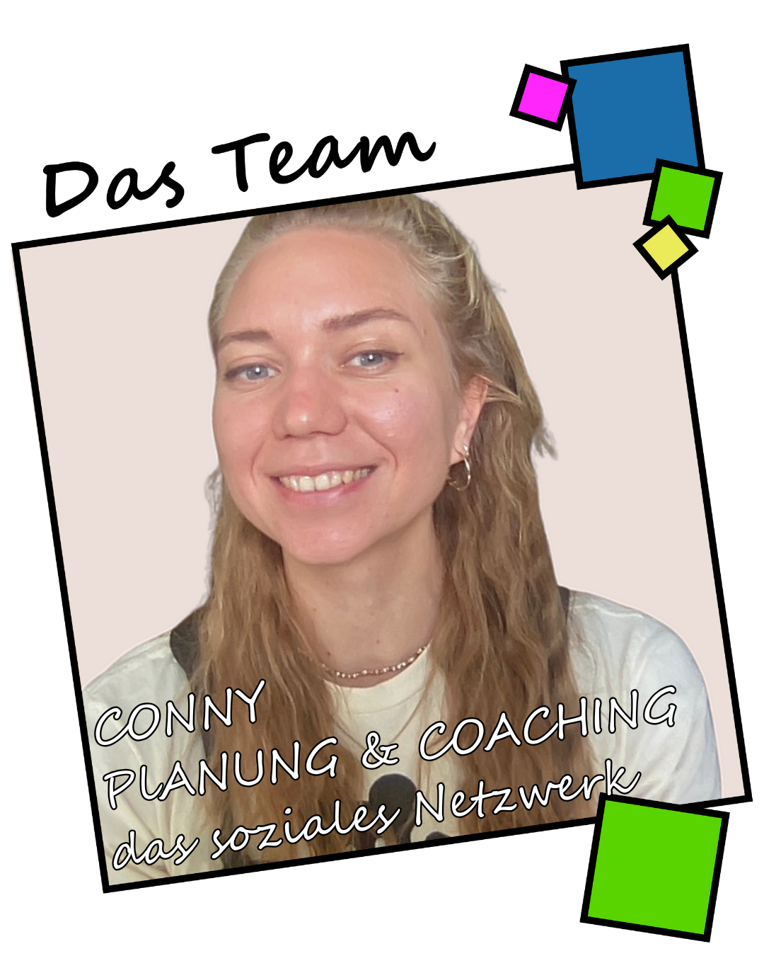 Auf dem Foto sieht man Cornelia Thonhauser aka Conny aka Lia, die als Psychologin und Trainerin im Team ist.