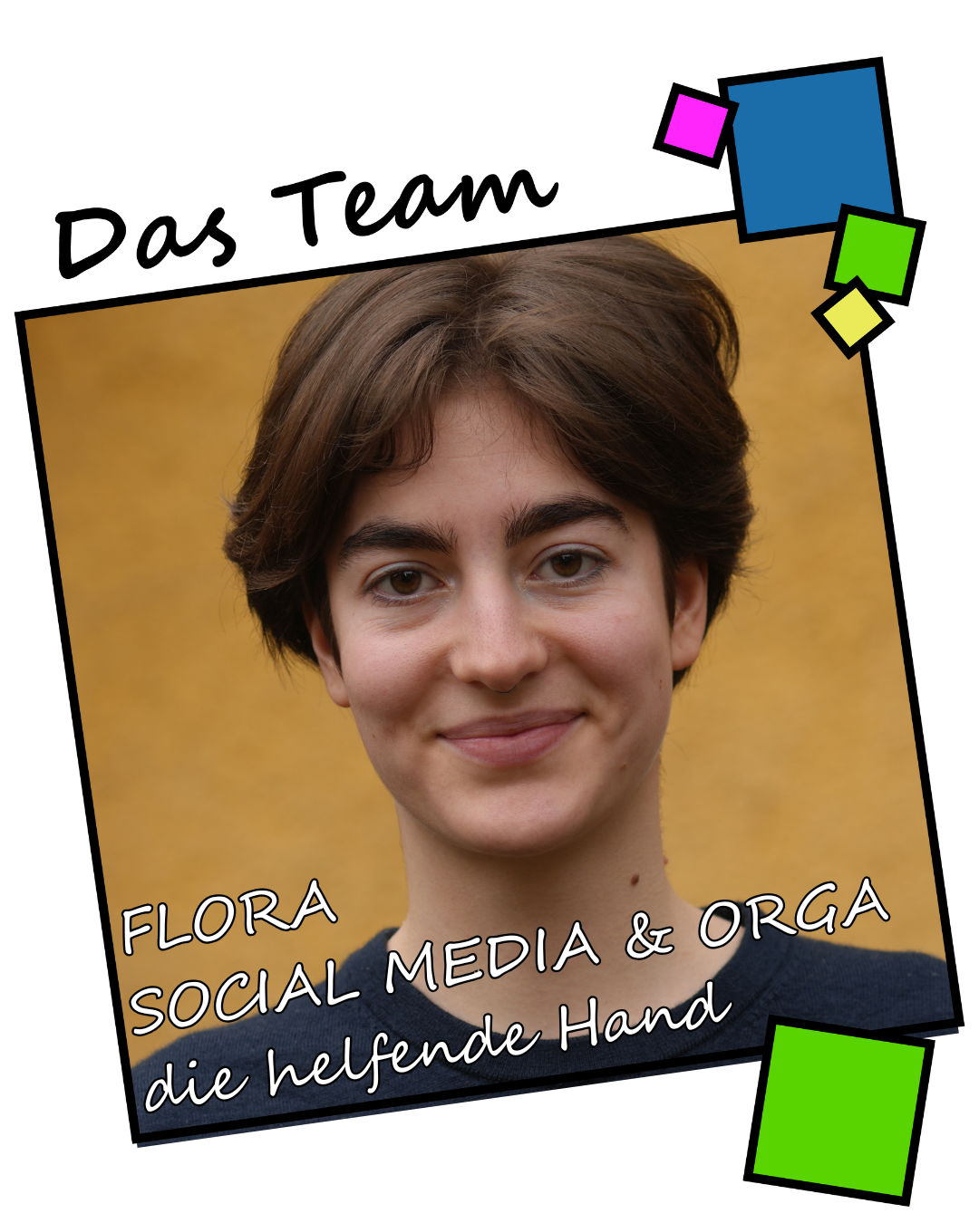 Auf dem Foto sieht man Flora Bodingbauer aka Flo, die frische Perspektiven aus der Waldorfschule ins Team bringt.